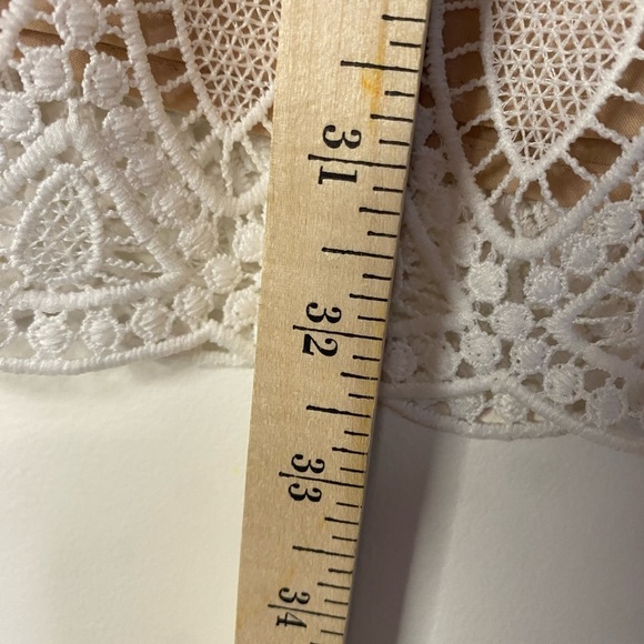 Eliza J White Eyelet Sheath Elegant Lace Mini Dress Bridal Shower 0P Petite - Picture 11 of 16